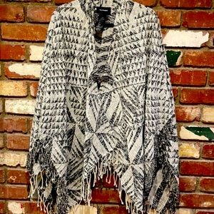 The Kooples Poncho with Jewelry Charm Closure